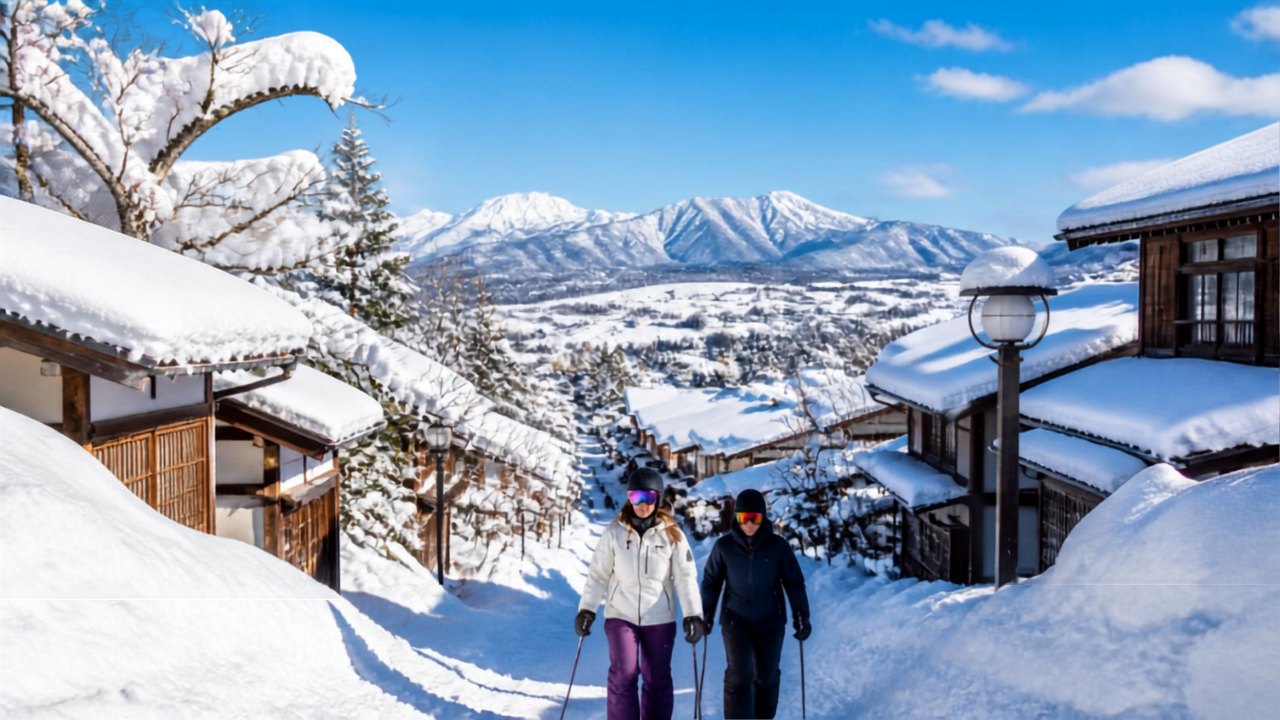 Illustration of skiing in Furano